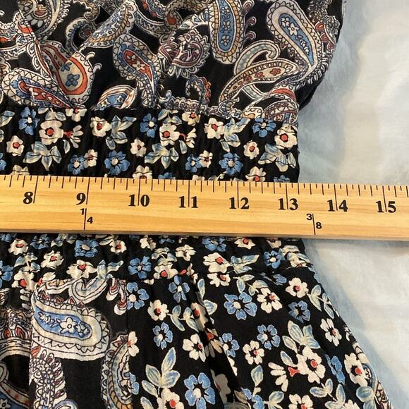 Jane Ashley Women's V-Neck Paisley and Floral Prairie Boho Cottage Maxi Dress MP - Picture 5 of 7